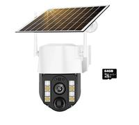 BINGNU Caméras de sécurité, Caméra Solaire 4G, Sim, extérieure, détection de présence Humaine, sans Fil, alimentée par énergie, étanche, CCTV, sécurité à Domicile pour la Maison(4G Camera Add 64GB)
