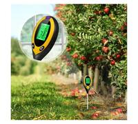 BINGNU Humidimètre pour Sol, Testeur de pH Professionnel 4 en 1 for Sol, écran LCD, température, humidité, intensité du Soleil, pH, for Plantes pour Le Jardinage et l'agriculture