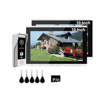 BINGNU Sonnette vidéo, Interphone vidéo 7/10 Pouces 1080p, Sonnette for Appartement, kit 2 moniteurs, système de sécurité Wi-FI for Maison privée, déverrouillage par Balayage(KXT10-2 94202BC)