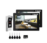 BINGNU Sonnette vidéo, Interphone vidéo 7/10 Pouces 1080p, Sonnette for Appartement, kit 2 moniteurs, système de sécurité Wi-FI for Maison privée, déverrouillage par Balayage(B-KXT7-2 94202BC)