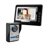 BINGNU Sonnette vidéo, Kit De Système D'entrée D'interphone Vidéo Sécurité Sonnette Téléphone Caméra Infrarouge Étanche À La Pluie for Maison Villa Construction Appartement