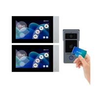 BINGNU Sonnette vidéo, Kit d'interphone vidéo Intelligent Tuya WiFi 1080P à 2 Fils for Maison connectée, visiophone avec écran Tactile LCD IPS 7 Pouces, Sonnette, sécurité D41(1to2 7 inch)