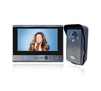 BINGNU Sonnette vidéo, Système d'interphone vidéo sans Fil avec caméra, écran d'affichage de 7 Pouces, interphone sécurisé(1 Doorbell 1 Display)