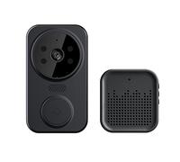 BINGNU Sonnette vidéo, Tuya Maison Intelligente Porte Cloche extérieure sans Fil Sonnette caméra Carillon Conversation bidirectionnelle interphone Vision Nocturne(Zwart)