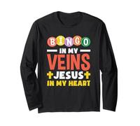 Bingo in My Veins Jesus in Heart Joueur de Bingo Manche Longue