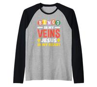 Bingo in My Veins Jesus in Heart Joueur de Bingo Manche Raglan