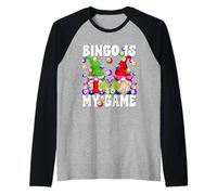 Bingo is My Game Funny GNOME Saying for Crazy Bingo Lady Manche Raglan