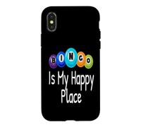Bingo is My Happy Place Gagnant de l'amant de Joueur de Bingo Amusant Coque pour iPhone X/XS