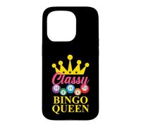 Bingo Queen Balles de Bingo élégantes avec Lecteur de Bingo Couronne Coque pour iPhone 15 Pro