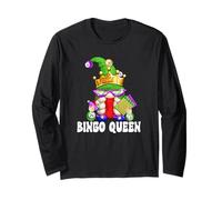 Bingo Queen Graphic for Women Funny Grandma Bingo GNOME Manche Longue