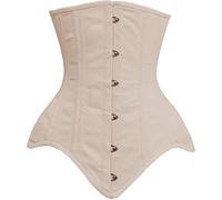 Bingo Sale Corset d'entraînement à la taille en coton pour femme avec double baleine en acier 8552C (FR/ES, Alpha/lettres, Grand, Taille normale, Taille normale, Ivoire)