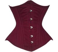 Bingo Sale Corset en coton pour femme avec double baleine en acier et sous-poitrine (FR/ES, Alpha/lettres, 3TG, Taille normale, Taille normale, Bordeaux)