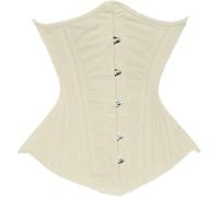 Bingo Sale Corset en coton pour femme avec double baleine en acier et sous-poitrine (FR/ES, Alpha/lettres, TTG, Taille normale, Taille normale, Ivoire)