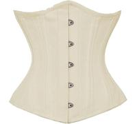 Bingo Sale Corset sous la poitrine pour femme avec double baleine en acier, corset en coton très résistant pour sculpter le corps (FR/ES, Alpha/lettres, Grand, Taille normale, Taille normale, Ivoire)