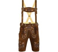 Bingo Sale Shorts en Cuir pour Hommes Bavarois Oktoberfest pour Hommes | Pantalon en Cuir de Conception de cerf Allemand de Style Traditionnel (Brun, 34" Taille)