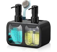 Bingobang Distributeur de savon rechargeable pour laver les mains, détergent à vaisselle, shampooing et lotion avec tête de pompe et étiquette, idéal pour évier de cuisine et salle de bain ou douche