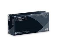 BINGOLD Gants jetables en nitrile 35BLACK, noirs, taille L, 100 pièces