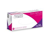 BINGOLD Gants jetables Nitrile 30PLUS, gants nitrile, bleu cobalt, taille XL, boîte de 100 gants