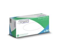 Bingold Vinyl 45 Plus Einweghandschuh transparent, M - B086PXHNRB | Packung (100 Handschuhe)