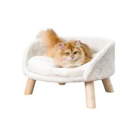 BingoPaw Canapé pour Chien, Lit Chien Chat Surélevé Fauteuils pour Chiens avec Coussin Déhoussable, 51.5x51.5x32cm