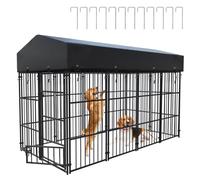 BingoPaw Chenil pour Chien Éxterieur: Parc Enclos Chien Extérieur Intérieur Cage Niche Grande Taille en Métal avec Toit Tissu Oxford 249x120x165cm
