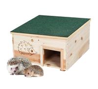 BingoPaw Maison pour Hérissons en Bois, Abri d'hibernation avec Toit Imperméable - Niche Extérieur Résistant aux Prédateurs 38x38x22.5 cm