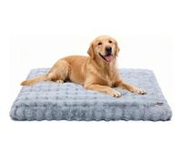 BingoPaw Panier Chien Grande Taille: 120x90x12cm Coussin Chien XXL Déhoussable et Lavable en Machine, Tapis Matelas Lit, Base Antidérapant Tissu Peluche Doux, Gris
