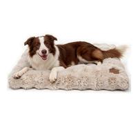 BingoPaw Panier Chien Grande Taille: 90x60x10cm Coussin Chien Déhoussable et Lavable en Machine, Tapis Matelas Lit Imperméable, Tissu Peluche Doux, Beige