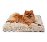 BingoPaw Panier pour Chien Moyen Taille: 76x51x10cm Coussin Chien Déhoussable et Lavable en Machine, Tapis Matelas Lit Anti-Stress, Tissu Peluche Doux, Beige