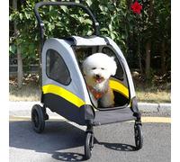BingoPaw Poussette Petit Chien Pliable: Chariot à Roulettes pour Animaux 20kg 4 Roues avec pour Chien Chat 60x46x50cm