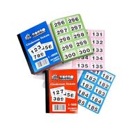 Bingosupermarket Tickets de tombola 1-500 vestiaires - Couleurs assorties bordées (aléatoire)
