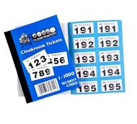 Bingosupermarket Tickets de tombola 1 à 1000 tickets de vestiaire - Couleurs assorties bordées (Bleu)
