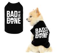 BINGPET Bad to The Bone Chemise pour chien, t-shirt en coton doux pour chiot, respirant, léger, lavable en machine, vêtements extensibles pour chiens de petite, moyenne et grande taille (taille S)