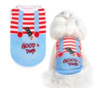 BINGPET Deadly Doll - Costume d'Halloween amusant pour chien, chiot - Débardeur respirant sans manches et sweat-shirt pour chiens et chats de petite et moyenne taille (taille XS)