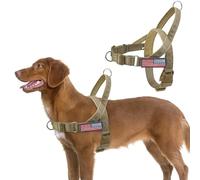 BINGPET Harnais anti-traction pour chien avec deux patchs et poignée douce, réfléchissant, réglable, facile à promener pour chiens de petite, moyenne et grande taille, ajustement rapide et anti-fugue
