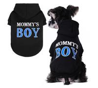 BINGPET Mommy's Boy Pull pour chien avec capuche et trou pour laisse, sweat à capuche en polaire chaude et manteau d'hiver pour chiens de petite et grande taille, vêtements pour animaux de compagnie