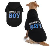 BINGPET Mommy's Boy Pull pour chien avec capuche et trou pour laisse, sweat à capuche en polaire chaude et manteau d'hiver pour chiens de petite et grande taille, vêtements pour animaux de compagnie
