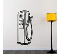 BINGQIAN Autocollant Mural de Pompe à Essence rétro - Garage en Vinyle Noir ou décor de Grotte d’Homme - Thème de Voiture rétro, Autocollant Mural d’Article 42 * 81