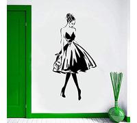 BINGQIAN Fashion Girl Wall Stickers - Sac à Main Femme élégante Stickers pour Boutique ou Dressing décoration - Vinyle Noir Art pour créer Une atmosphère élégante et élégante42X83 Cm