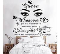 BINGQIAN Queen's Daughter Wall Stickers - Paroles célèbres pour Encourager Les Filles - pour la Chambre à Coucher et la Chambre des Filles Encourager la décoration, Stickers Vinyle Noir,34 x 54 cm