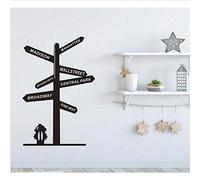 BINGQIAN Sticker mural en vinyle noir - Motif monument de New York - Décoration d'intérieur - Convient pour le salon ou le bureau - Ambiance élégante - 57 x 85 cm