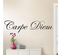 BINGQIAN Stickers muraux Vinyle Noir - Citations inspirantes Carpe Diem - pour Une Ambiance Moderne et Minimaliste Home， 100x30cm