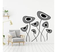 BINGQIAN Stickers muraux Vinyle Noir Moderne - Motif Floral Abstrait - créez Une atmosphère élégante pour Votre Maison, 40 x 38 cm