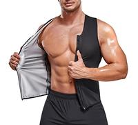 Bingrong Gilet de Sudation pour Homme Sauna Débardeur Sport Gaine Ventre Plat Compression Chemises Debardeur Ceinture de Sudation Abdo Minceur Fitness Body Shaper avec éclair