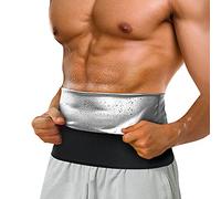 Bingrong Homme Ceinture de Sudation Effet Sauna Ventre Plat Waist Trainer Néoprène Ceinture Abdominale Fitness Gaine Sport (3XL, Noir)