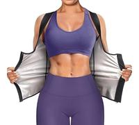 Bingrong Sudation Débardeur pour Gaine Amincissante Ventre Plat Femme Sauna T Shirt Gilet de Minceur Fitness Sport Body Shaper avecFermeture à Glissière (XXL, Noir)