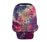 Binienty Aquarelle imprimée attrape-rêves galaxie, auvent de siège auto pour bébé, couverture d'allaitement, protège les bébés du vent et du soleil