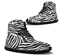 Binienty Baskets montantes pieds nus pour homme - En polyuréthane - Extra larges - Antidérapantes - Pour la course à pied et le cross - Coussin zéro, Zèbre classique, 37 EU