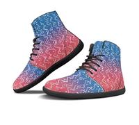 Binienty Baskets plates pieds nus tendance pour homme et femme - Chaussures d'entraînement pour l'intérieur et l'extérieur, Vagues d'étoiles, 42 EU