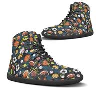 Binienty Chaussures de Cross-Training pour homme - Légères - Hautes - Multi-sports - Minimalistes, Imprimé balle, 45.5 EU